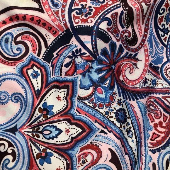 Becca Blue Paisley Reversible Bikini Bottom Size Large Shirred Sides NEW - Picture 2 of 5